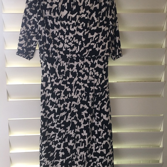 Ralph Lauren Womens Dress 8 Black White Faux-Wrap - Picture 6 of 11